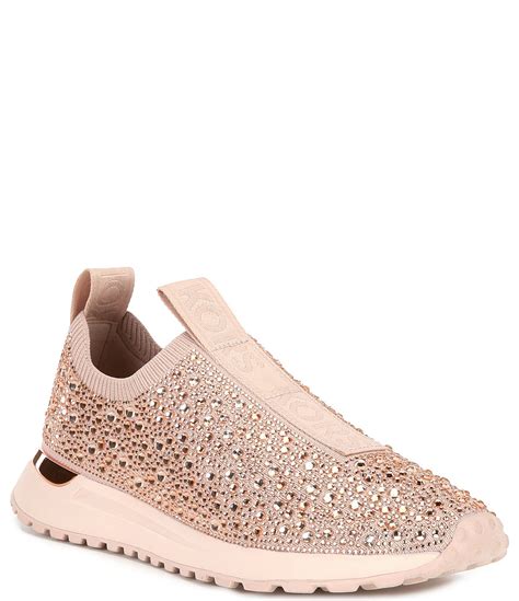 michael kors slip on sneakers white|michael kors stretch knit sneakers.